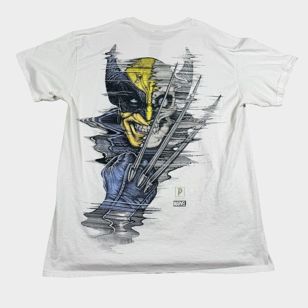 Primitive Marvel Wolverine Shirt Mens Large White Skateboard Paul Jackson Art
